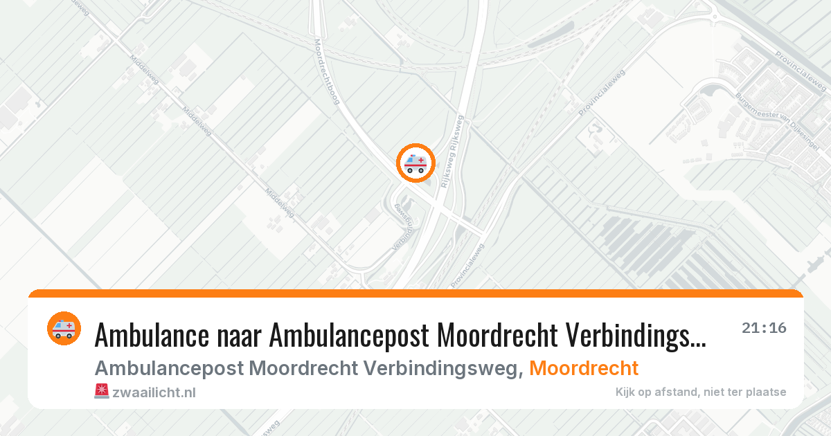 Ambulance naar Ambulancepost Moordrecht Verbindingsweg in Moordrecht — 8 feb 2026