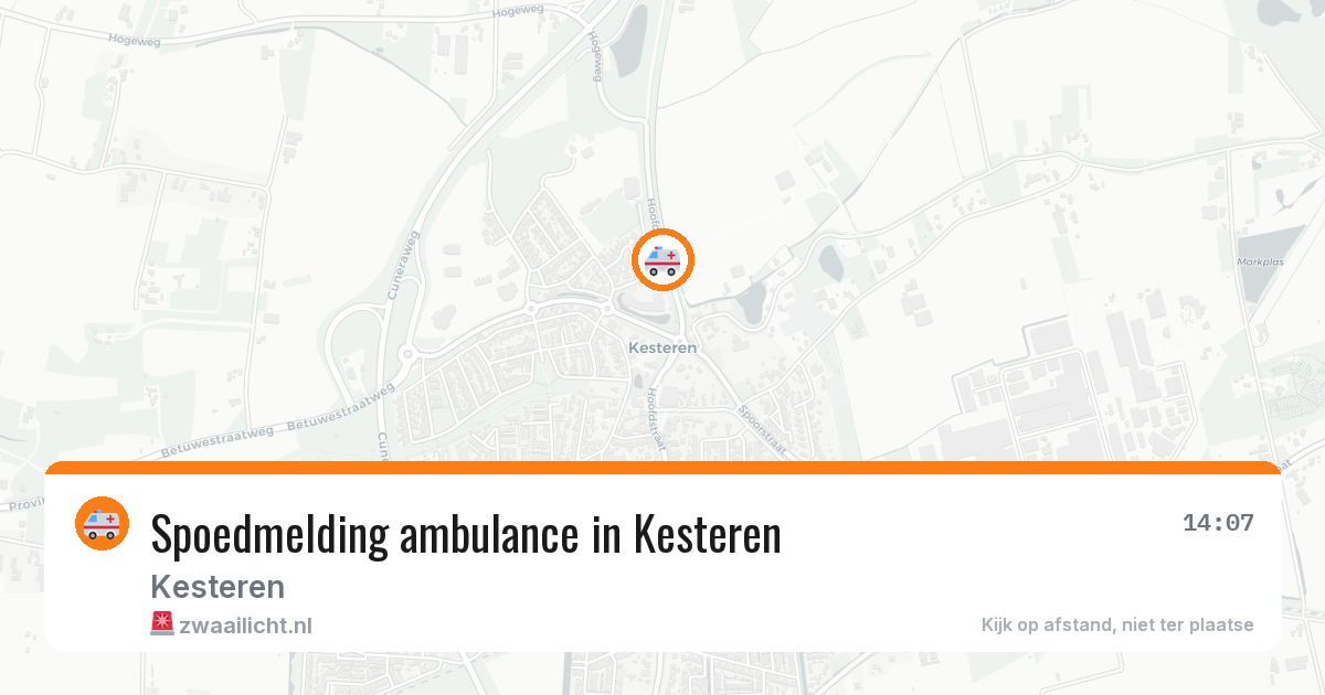 Spoedmelding ambulance in Kesteren — 16 jun 2026