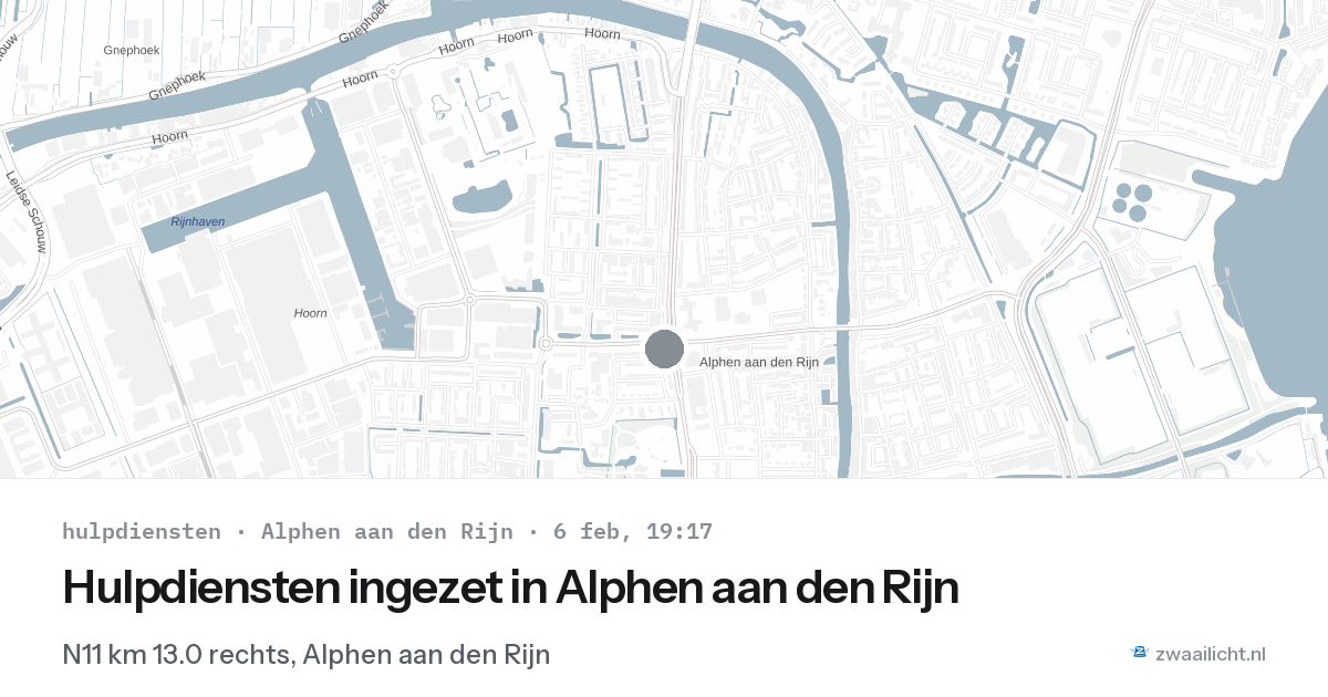 Hulpdiensten ingezet in Alphen aan den Rijn — 6 feb 2026 | 🚨 Zwaailicht.nl