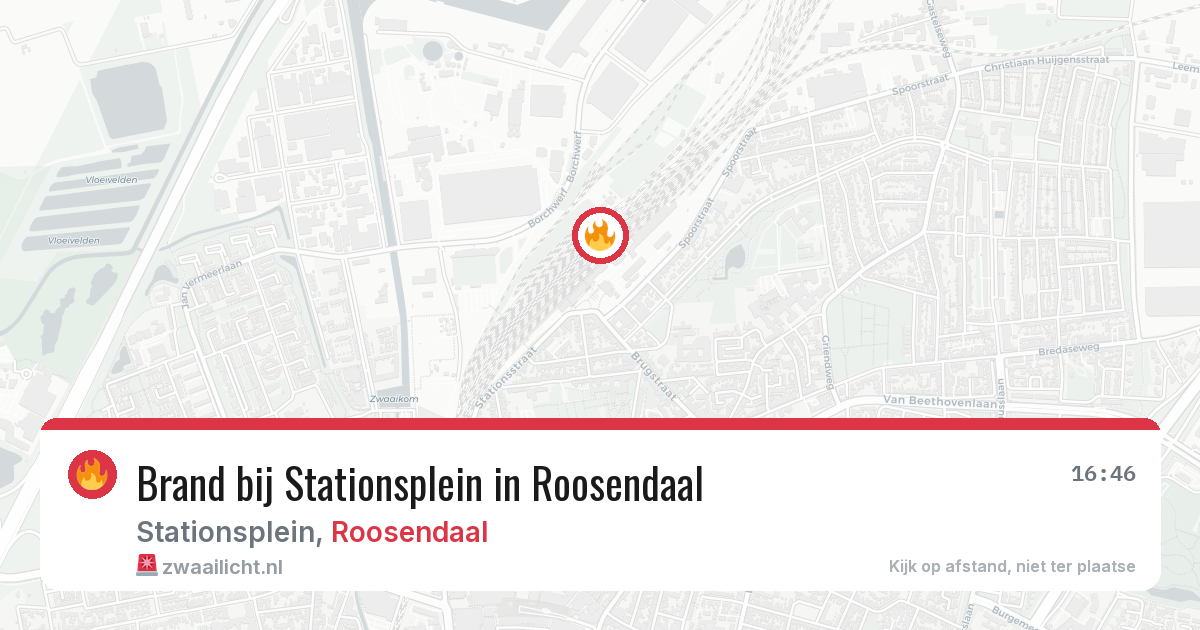 Brand bij Stationsplein in Roosendaal — 23 mrt 2026