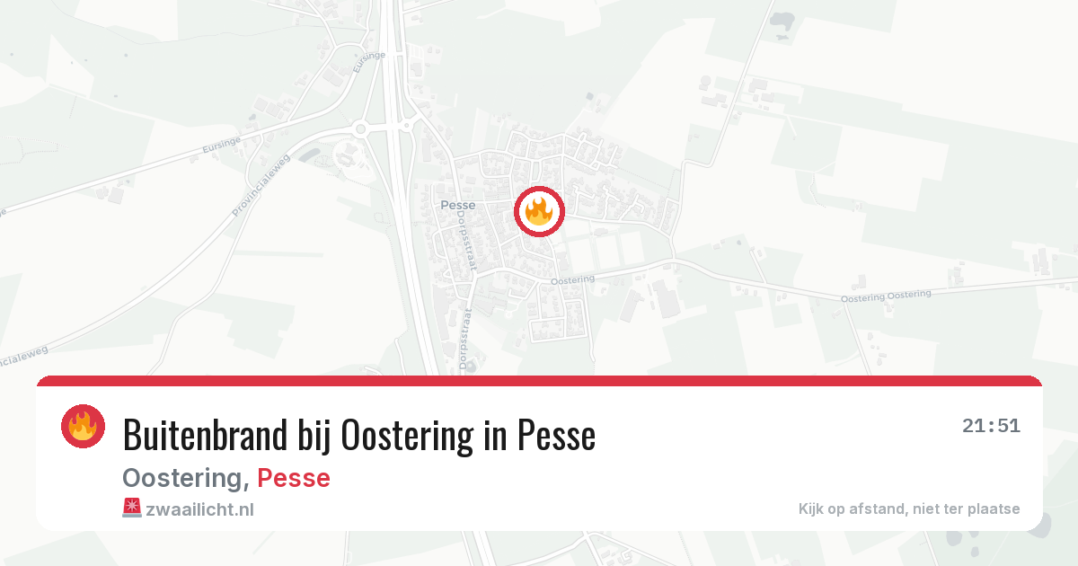 Buitenbrand bij Oostering in Pesse — 3 aug 2026