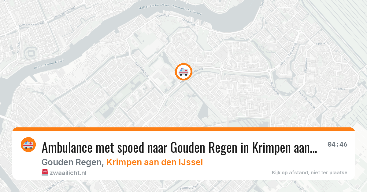 Ambulance met spoed naar Gouden Regen in Krimpen aan den IJssel — 7 jul 2026