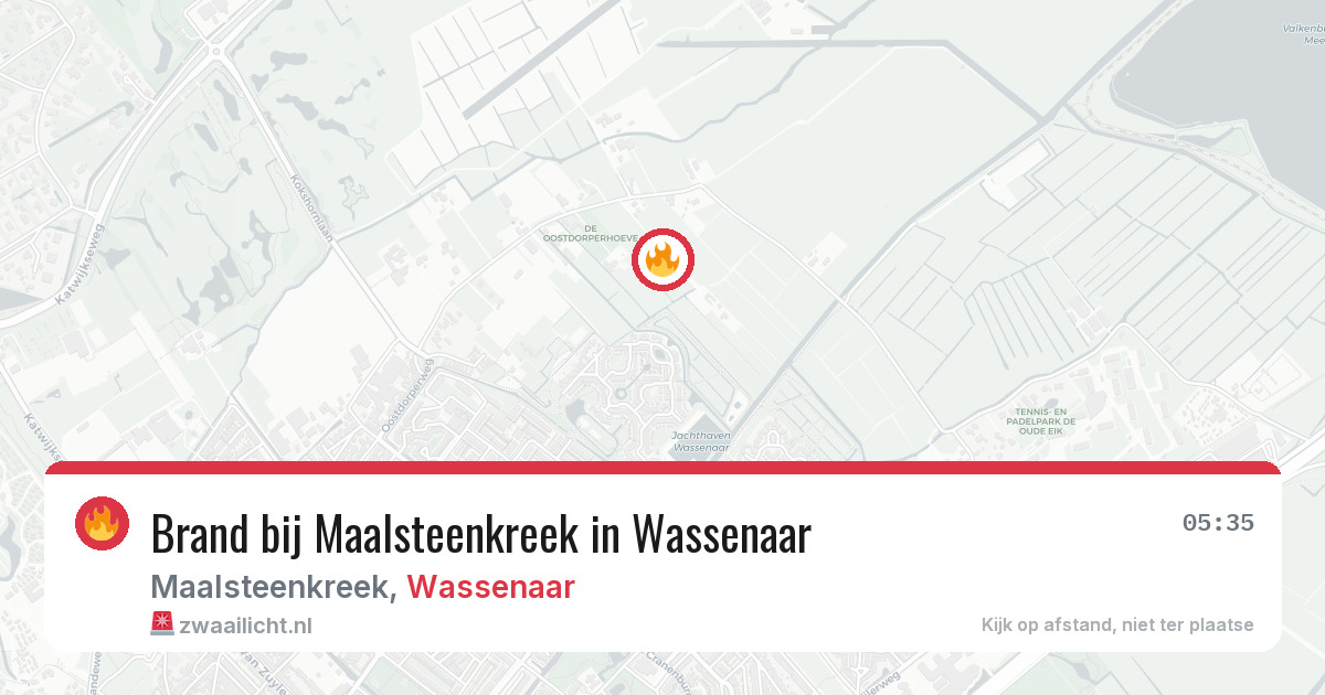 Brand bij Maalsteenkreek in Wassenaar — 1 aug 2026