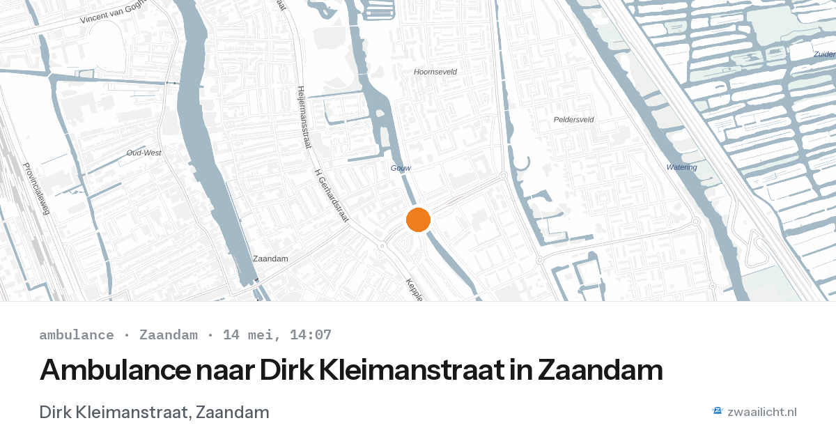 Ambulance naar Dirk Kleimanstraat in Zaandam — 14 mei 2026