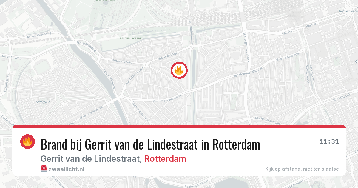 Brand bij Gerrit van de Lindestraat in Rotterdam — 26 jun 2026