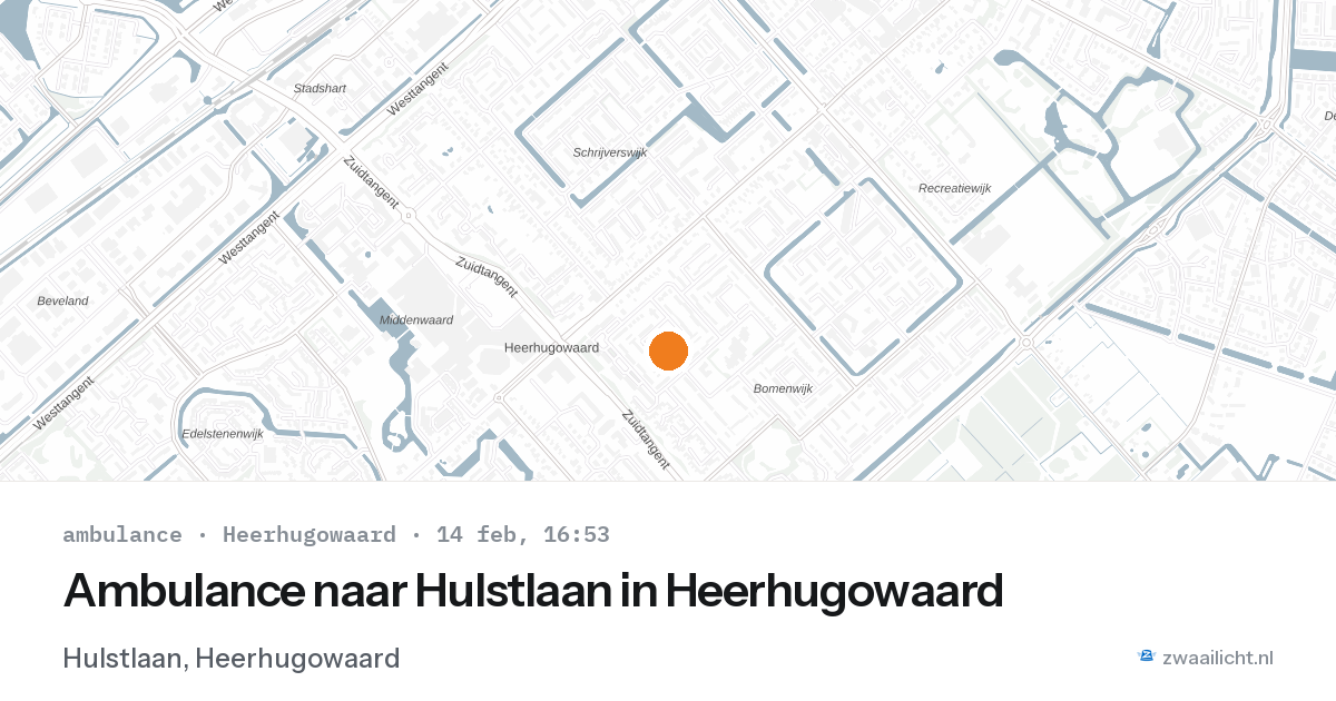 Ambulance naar Hulstlaan in Heerhugowaard — 14 feb 2026