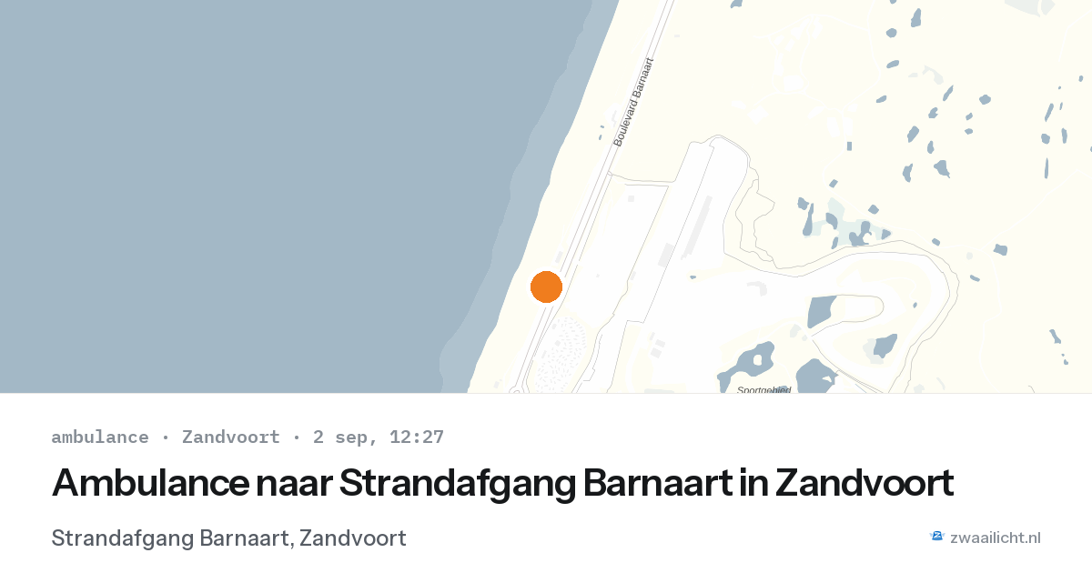 Ambulance naar Strandafgang Barnaart in Zandvoort — 2 sep 2026