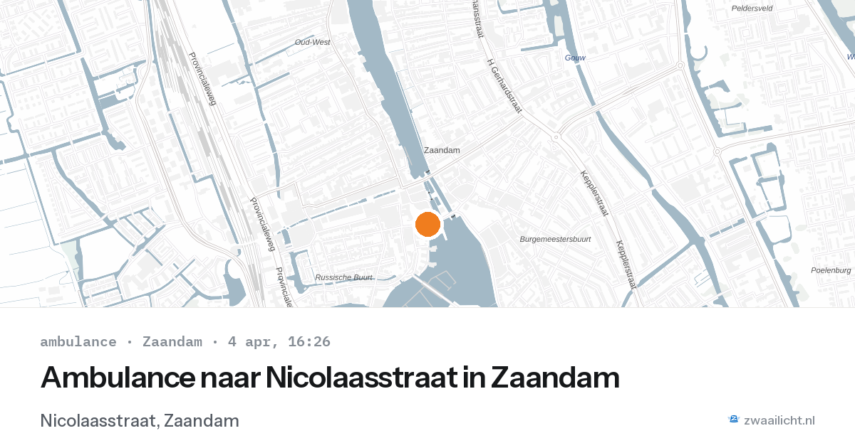 Ambulance naar Nicolaasstraat in Zaandam — 4 apr 2026
