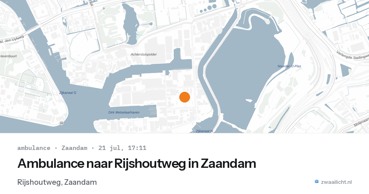 Ambulance naar Rijshoutweg in Zaandam — 21 jul 2026