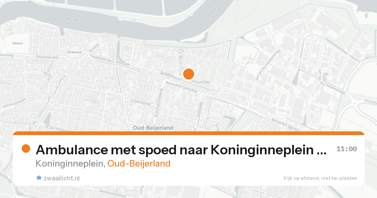 Ambulance met spoed naar Koninginneplein in Oud-Beijerland — 18 aug 2026