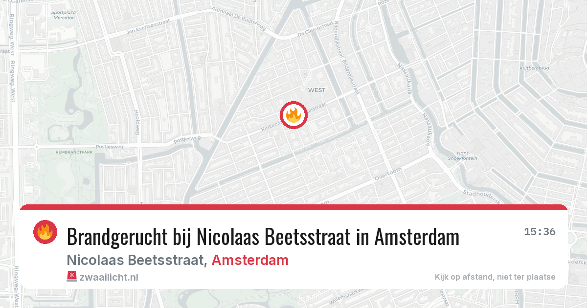 Brandgerucht bij Nicolaas Beetsstraat in Amsterdam — 6 apr 2026