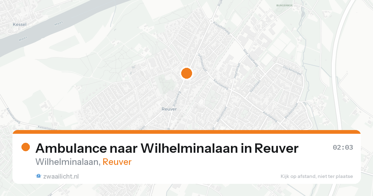 Ambulance naar Wilhelminalaan in Reuver — 23 aug 2026