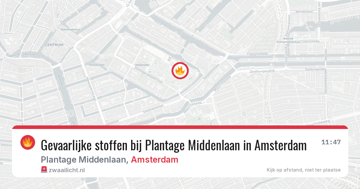 Gevaarlijke stoffen bij Plantage Middenlaan in Amsterdam — 21 apr 2026