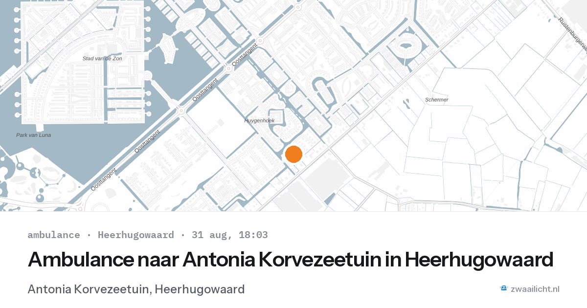 Ambulance naar Antonia Korvezeetuin in Heerhugowaard — 31 aug 2026