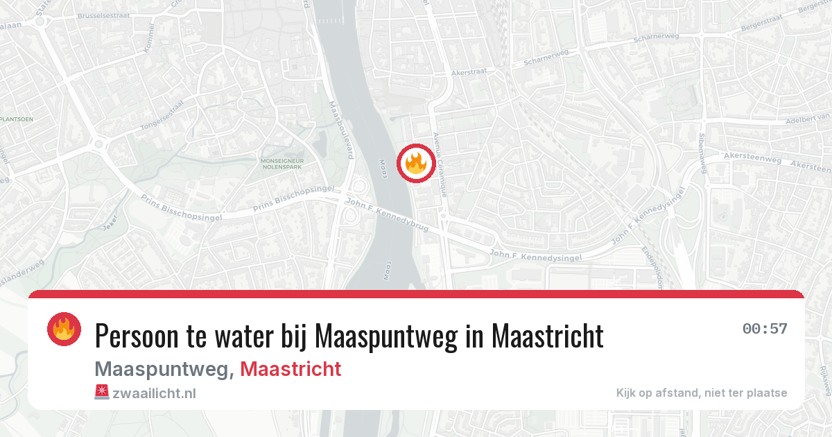 Persoon te water bij Maaspuntweg in Maastricht — 14 jul 2026