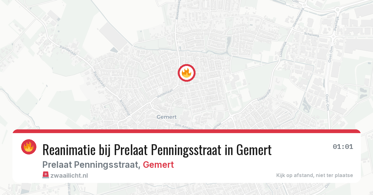 Reanimatie bij Prelaat Penningsstraat in Gemert — 24 apr 2026