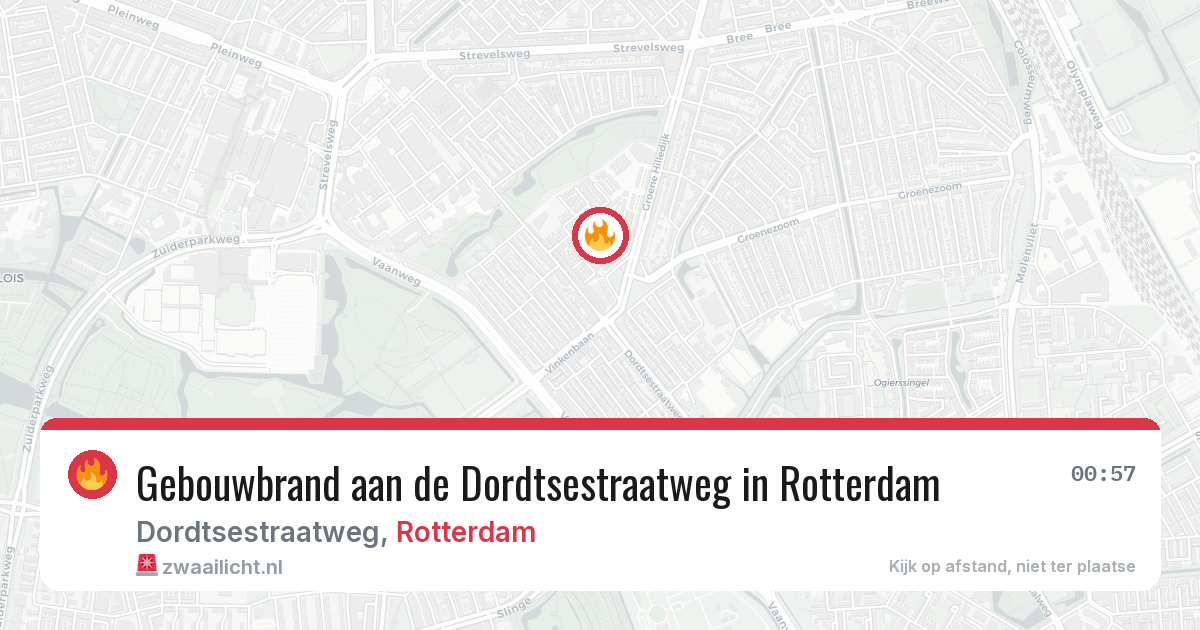 Gebouwbrand aan de Dordtsestraatweg in Rotterdam — 25 jun 2026