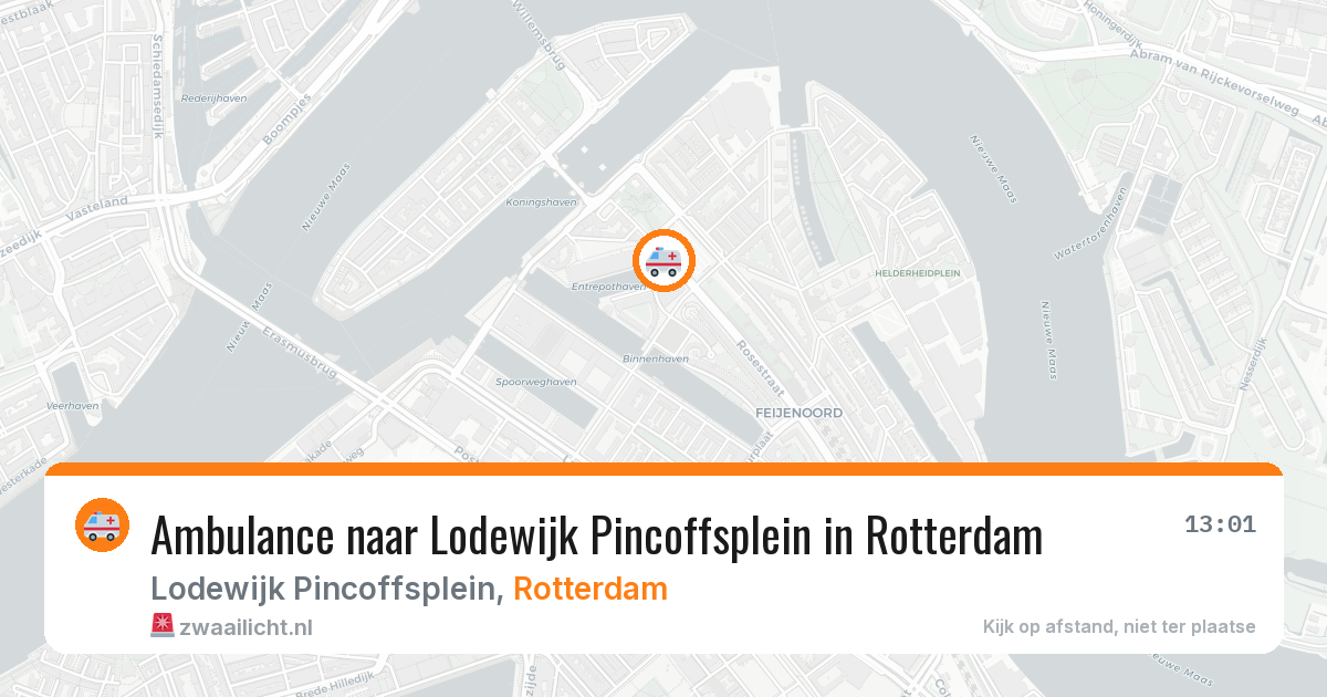Ambulance naar Lodewijk Pincoffsplein in Rotterdam — 9 jul 2026
