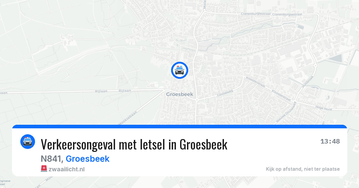 Verkeersongeval met letsel in Groesbeek — 24 mei 2026