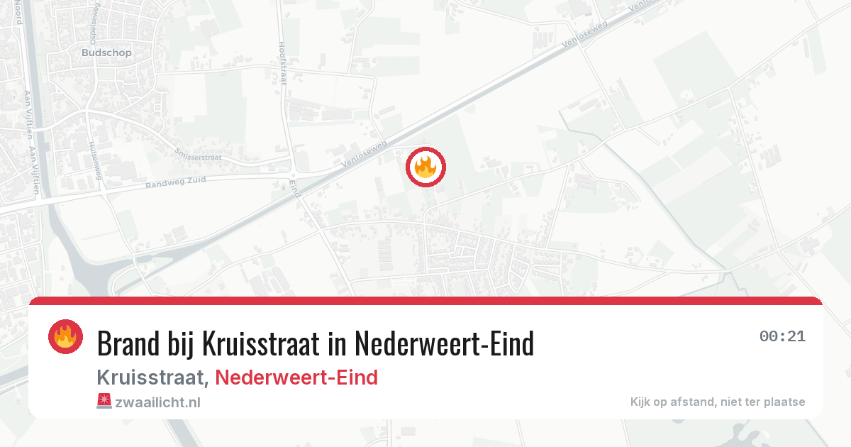 Brand bij Kruisstraat in Nederweert-Eind — 21 feb 2026