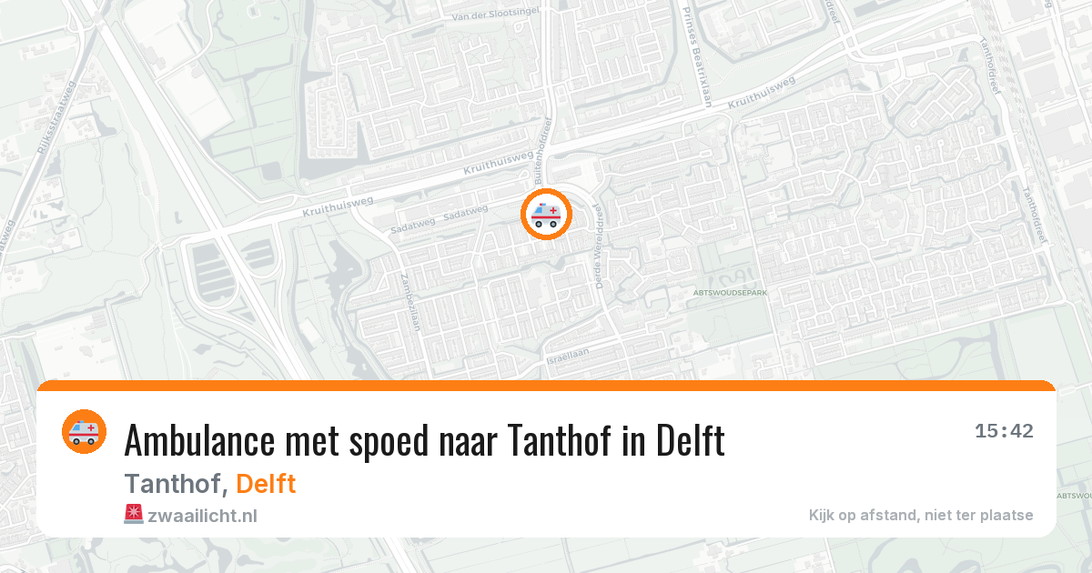 Ambulance met spoed naar Tanthof in Delft — 13 jul 2026
