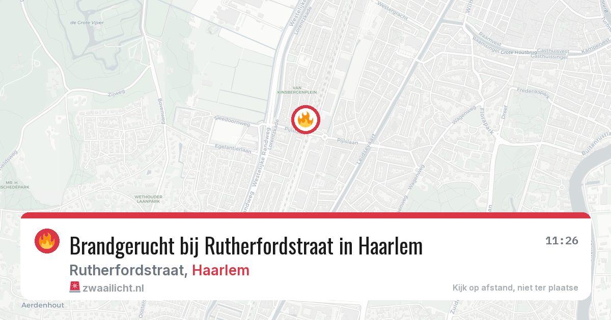 Brandgerucht bij Rutherfordstraat in Haarlem — 25 jun 2026