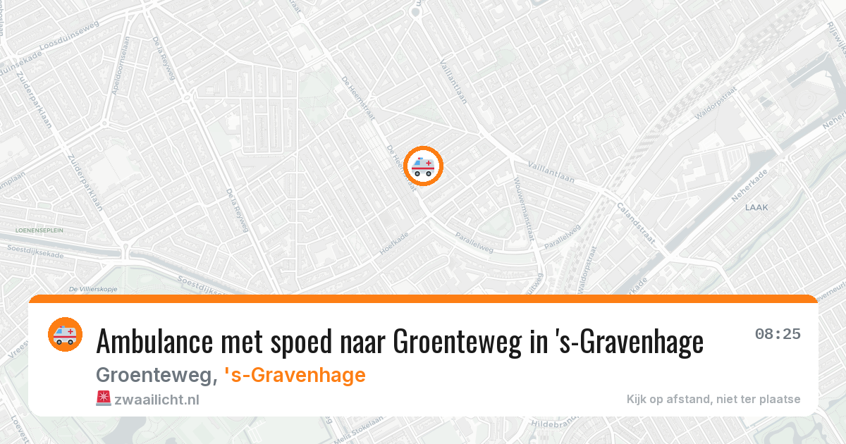 Ambulance met spoed naar Groenteweg in 's-Gravenhage — 22 apr 2026