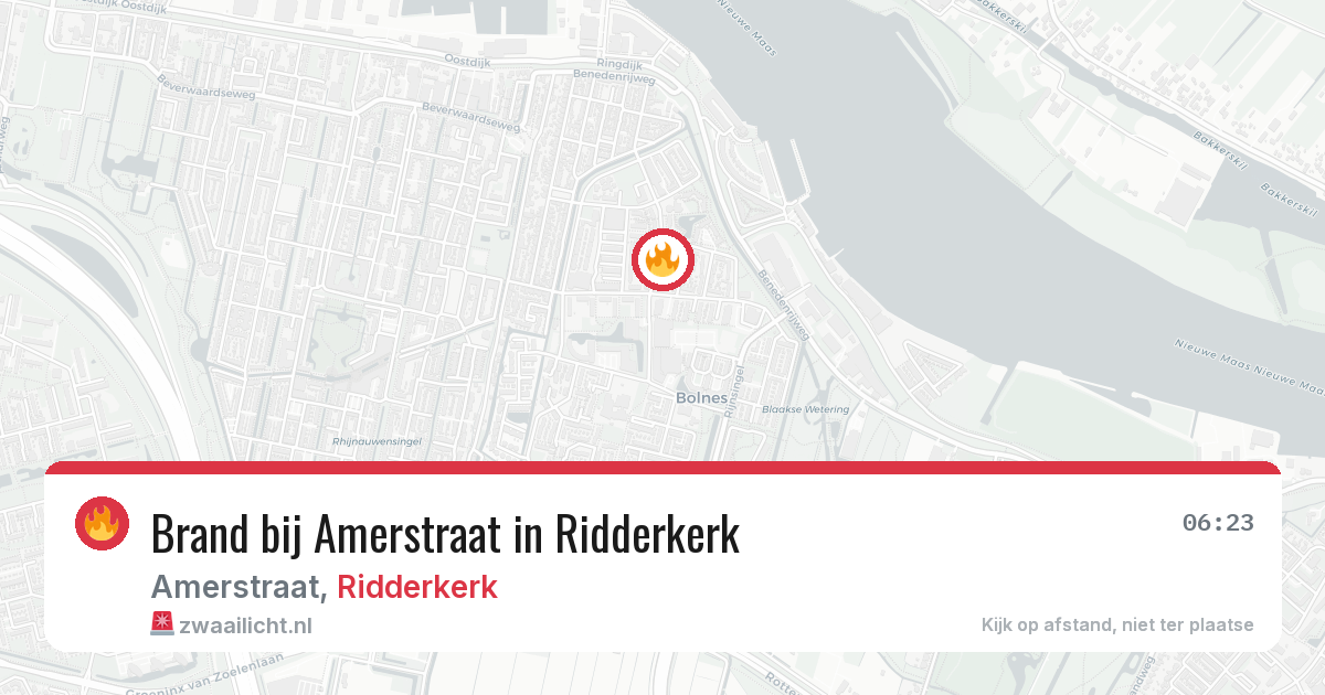 Brand bij Amerstraat in Ridderkerk — 16 jun 2026