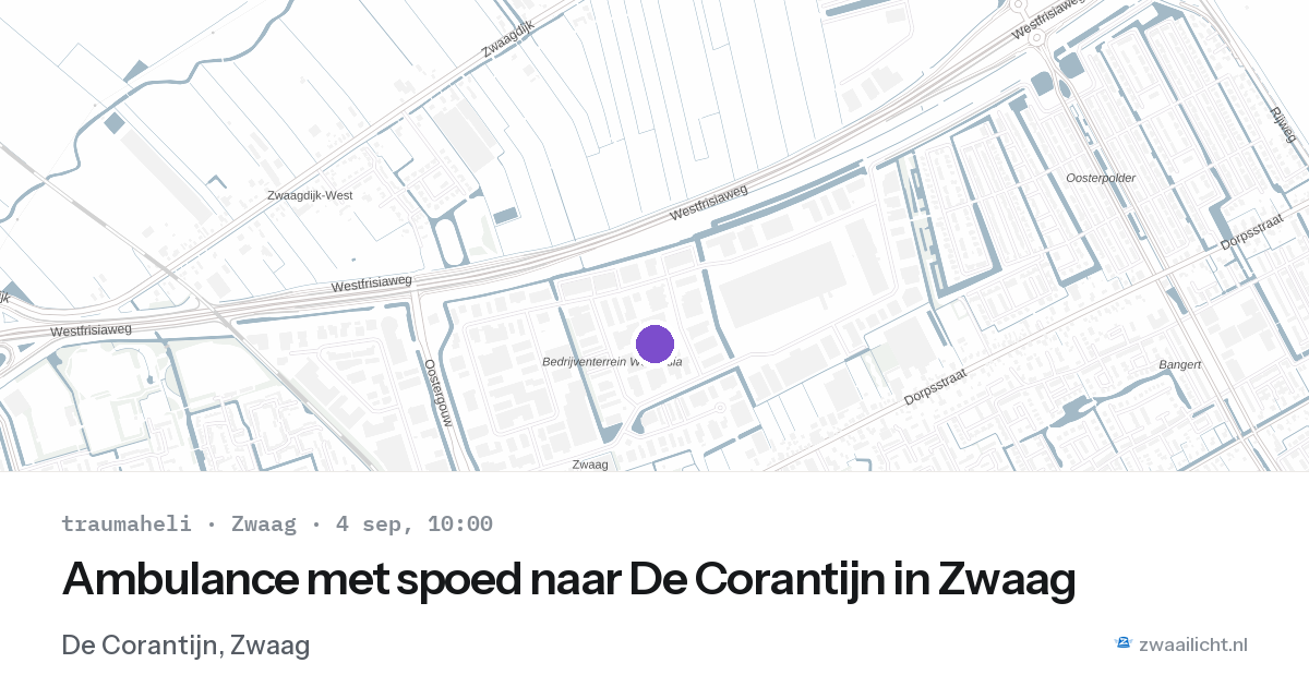 Ambulance met spoed naar De Corantijn in Zwaag — 4 sep 2026