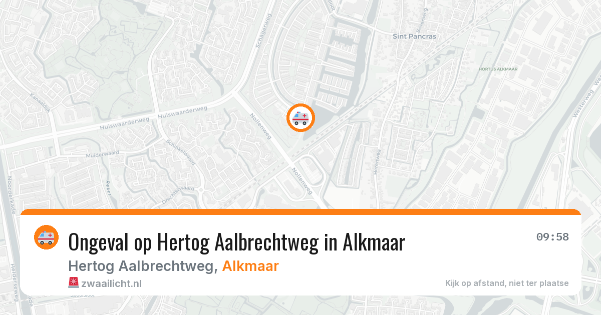 Ongeval op Hertog Aalbrechtweg in Alkmaar — 12 apr 2026