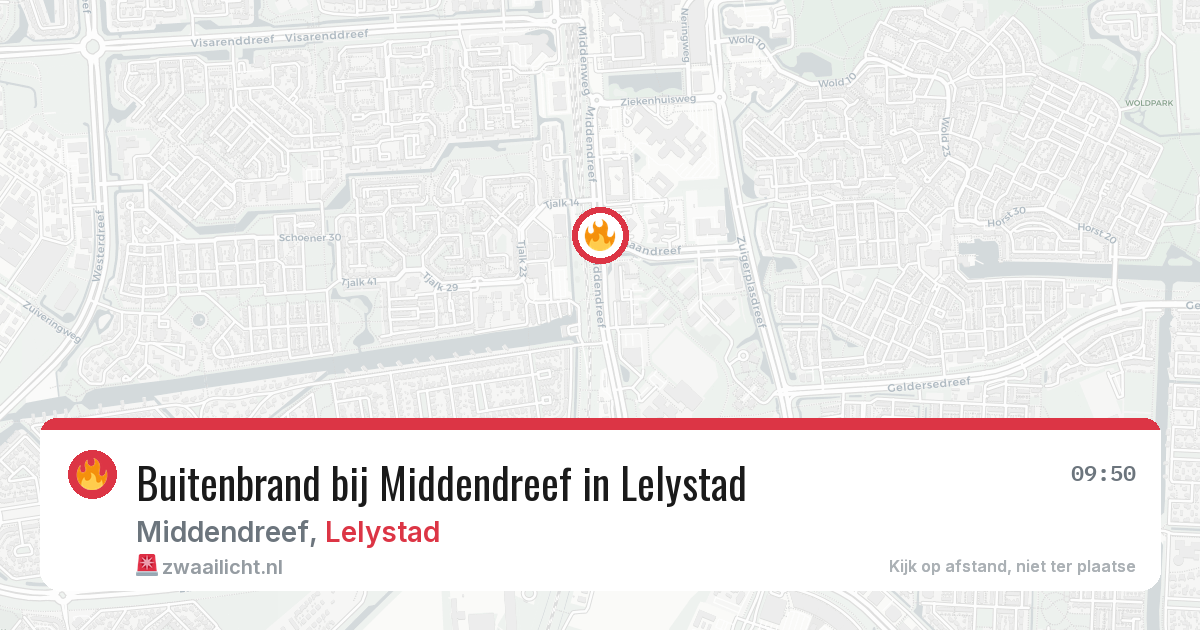Buitenbrand bij Middendreef in Lelystad — 26 jun 2026