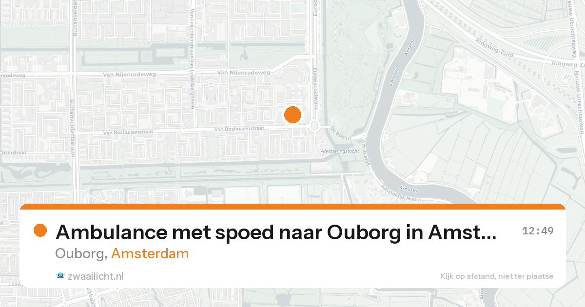 Ambulance met spoed naar Ouborg in Amsterdam — 16 aug 2026