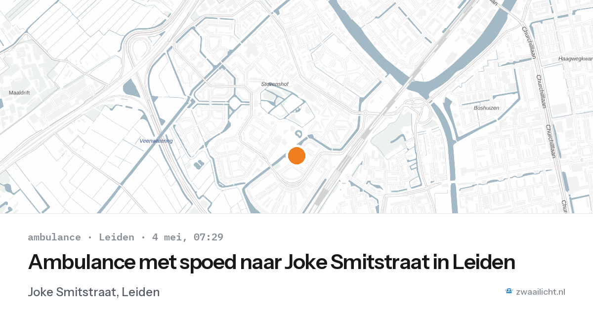 Ambulance met spoed naar Joke Smitstraat in Leiden — 4 mei 2026