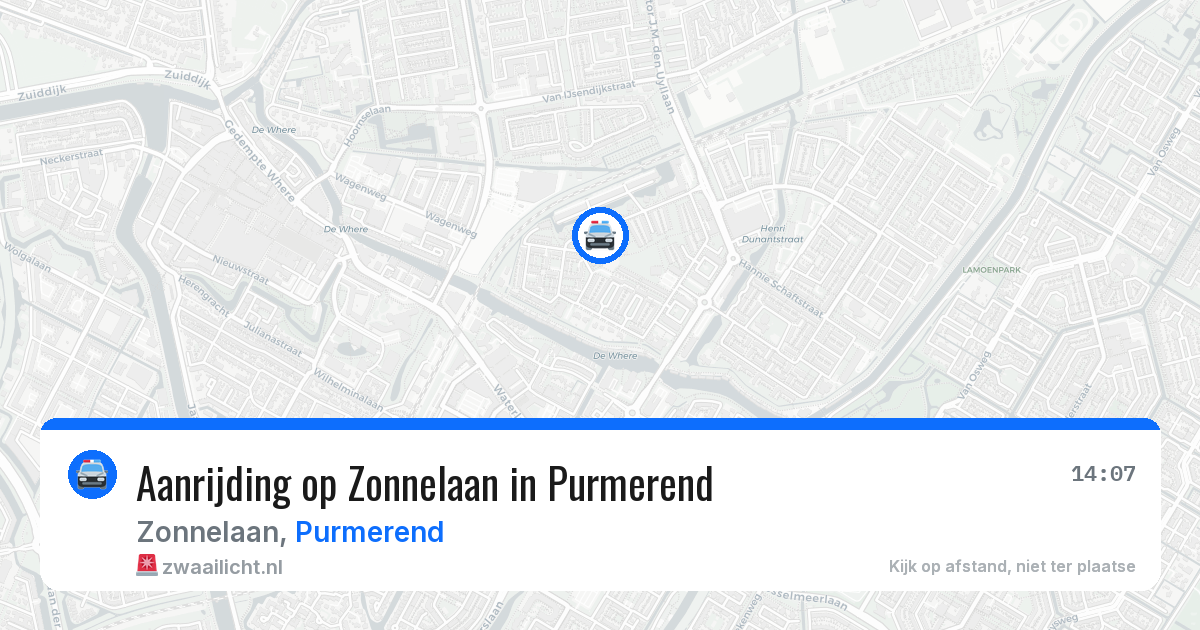 Aanrijding op Zonnelaan in Purmerend — 28 jul 2026
