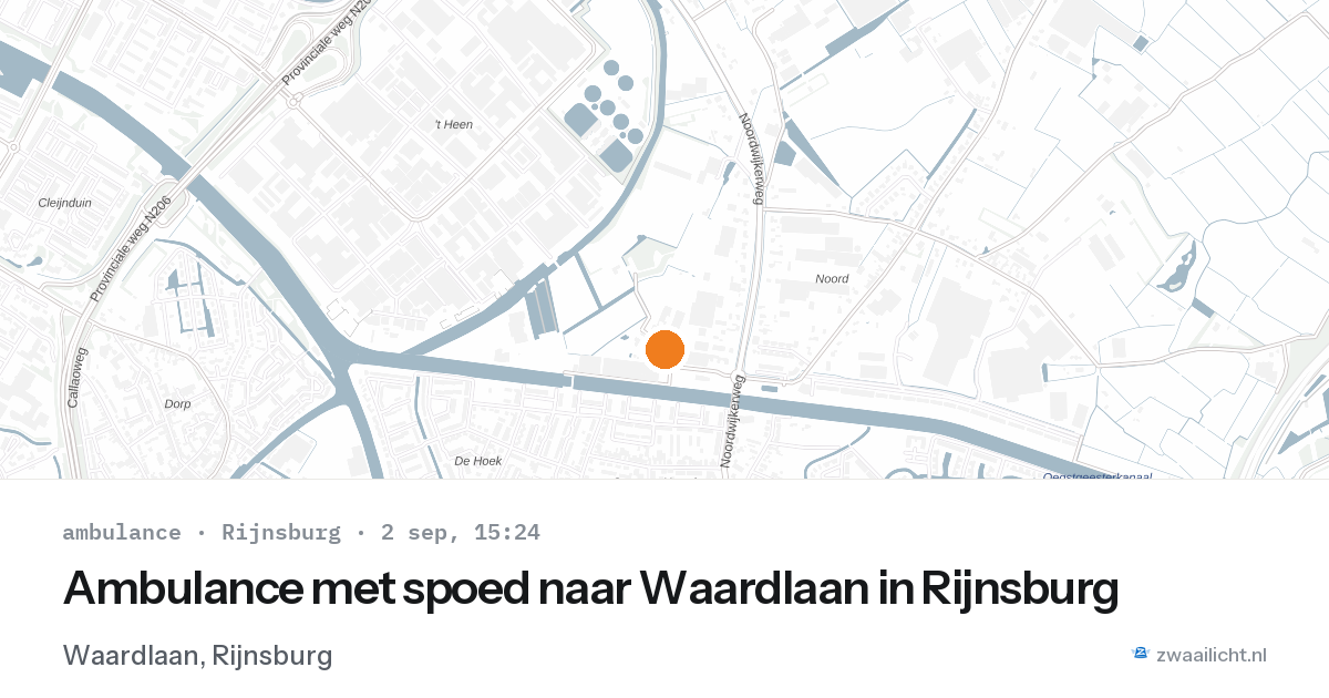 Ambulance met spoed naar Waardlaan in Rijnsburg — 2 sep 2026