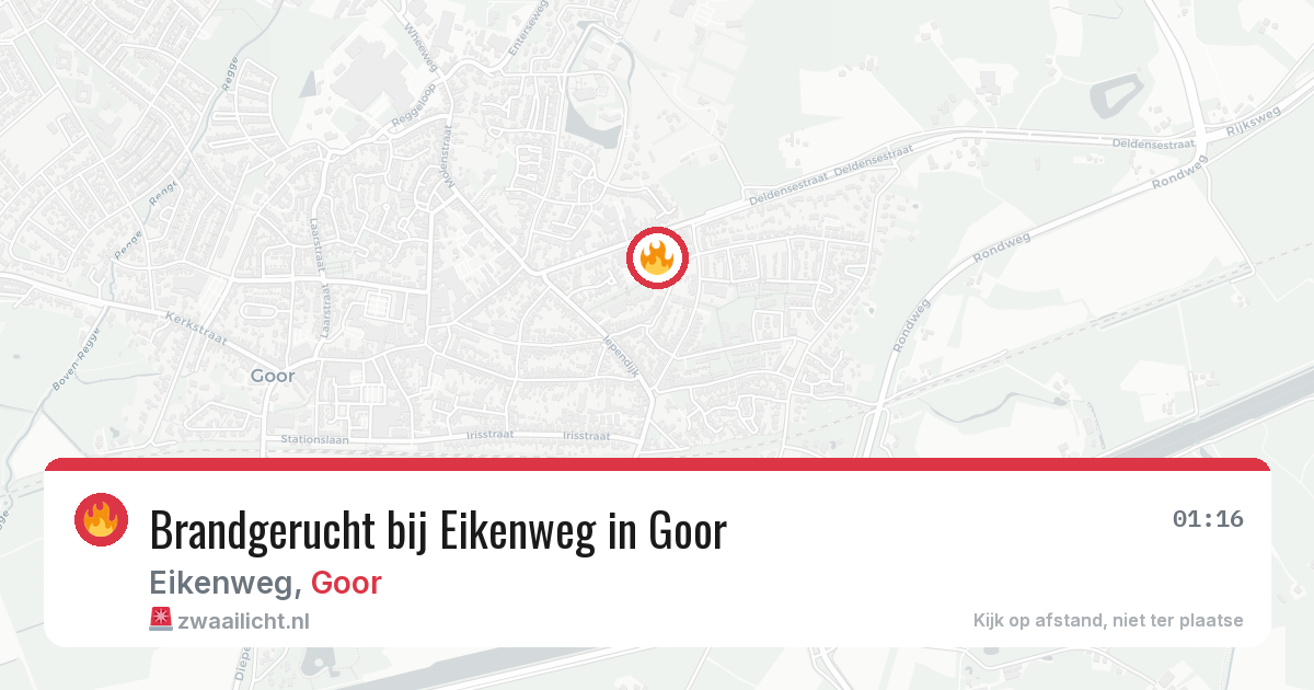 Brandgerucht bij Eikenweg in Goor — 5 apr 2026