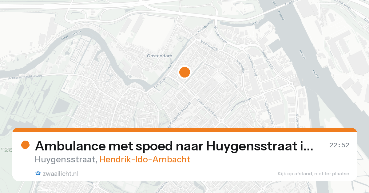 Ambulance met spoed naar Huygensstraat in Hendrik-Ido-Ambacht — 24 aug 2026