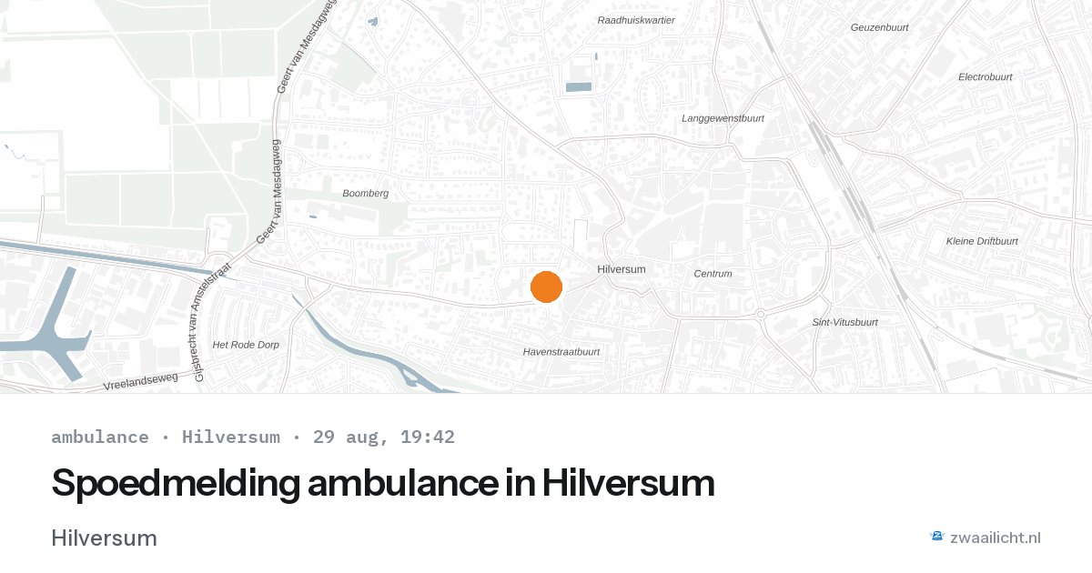 Spoedmelding ambulance in Hilversum — 29 aug 2026