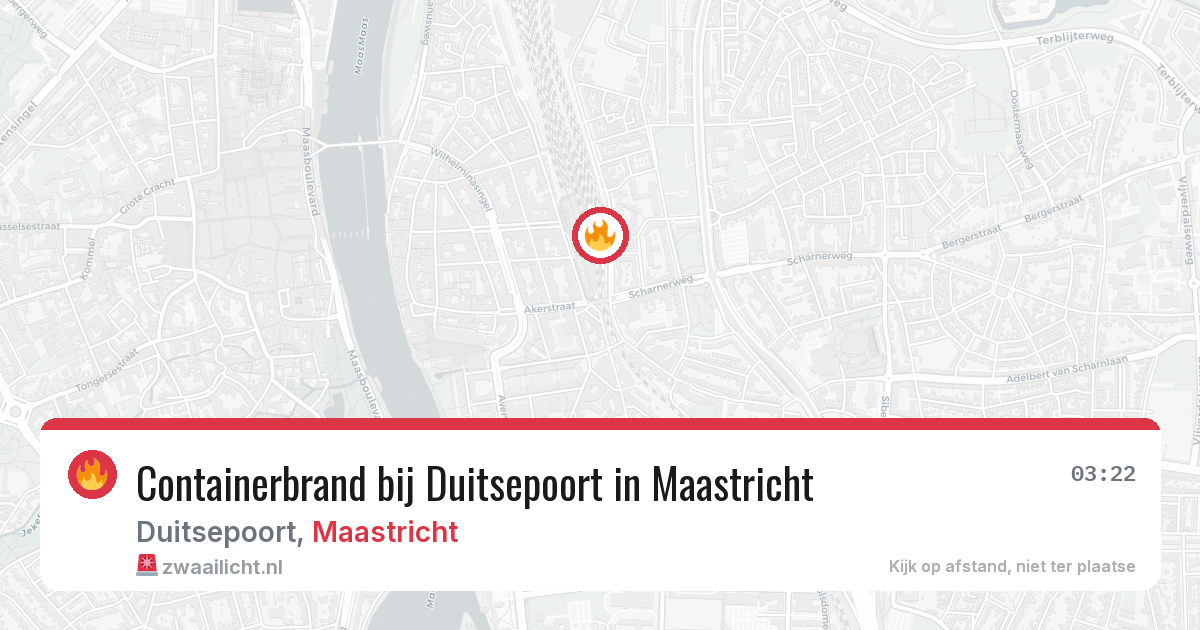 Containerbrand bij Duitsepoort in Maastricht — 30 jun 2026