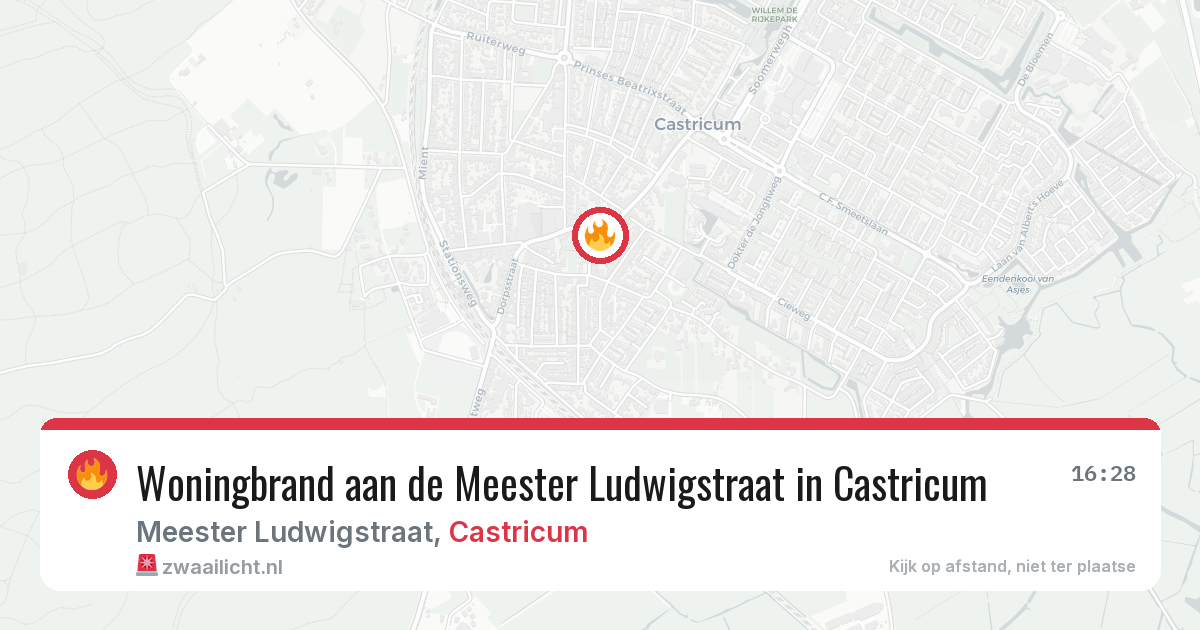 Woningbrand aan de Meester Ludwigstraat in Castricum — 26 mrt 2026