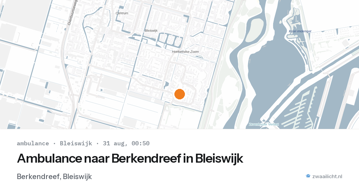 Ambulance naar Berkendreef in Bleiswijk — 30 aug 2026