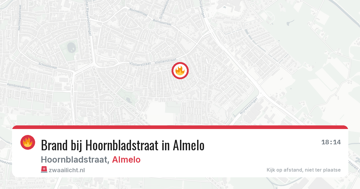 Brand bij Hoornbladstraat in Almelo — 14 jun 2026