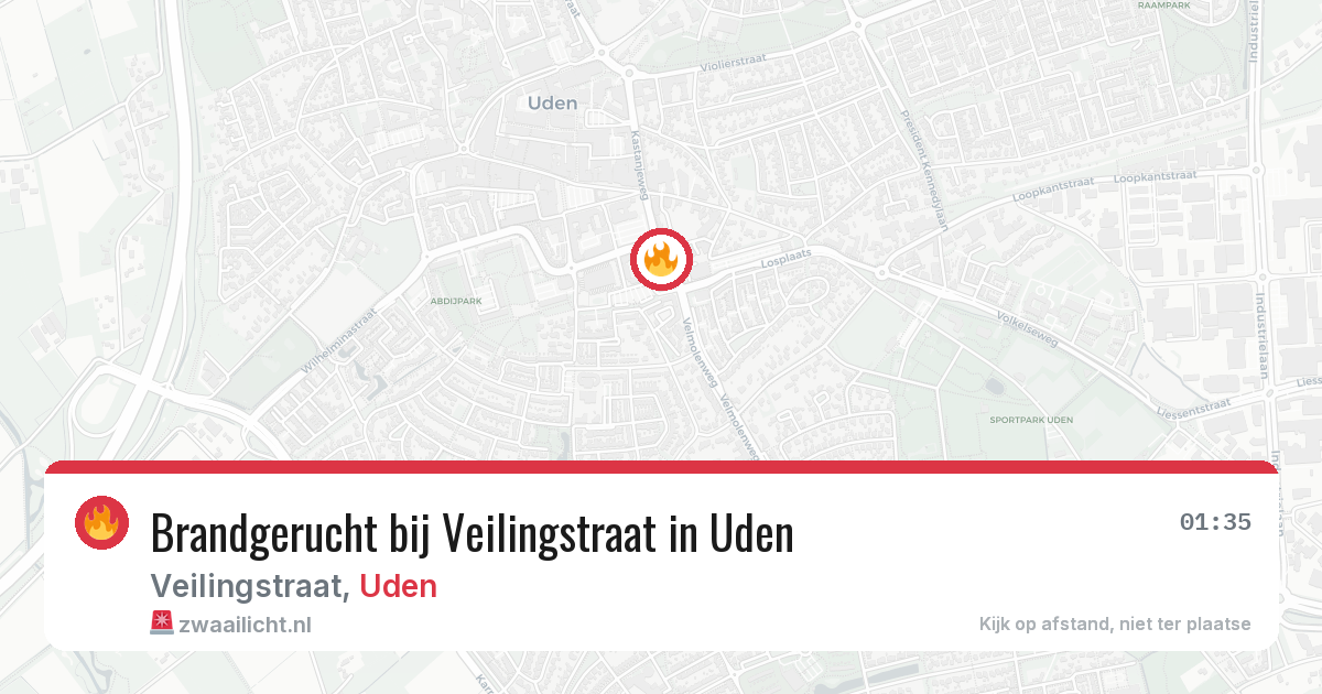Brandgerucht bij Veilingstraat in Uden — 1 apr 2026