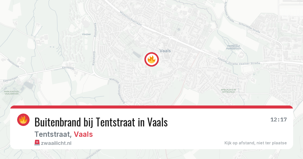 Buitenbrand bij Tentstraat in Vaals — 13 aug 2026