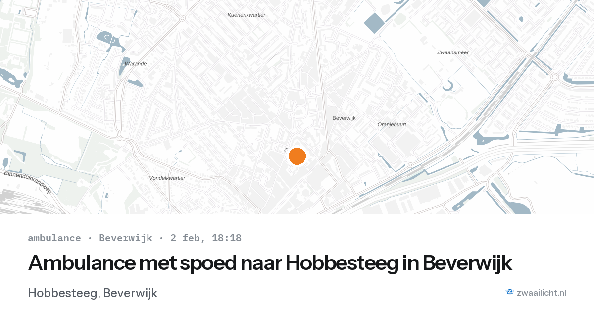 Ambulance met spoed naar Hobbesteeg in Beverwijk — 2 feb 2026