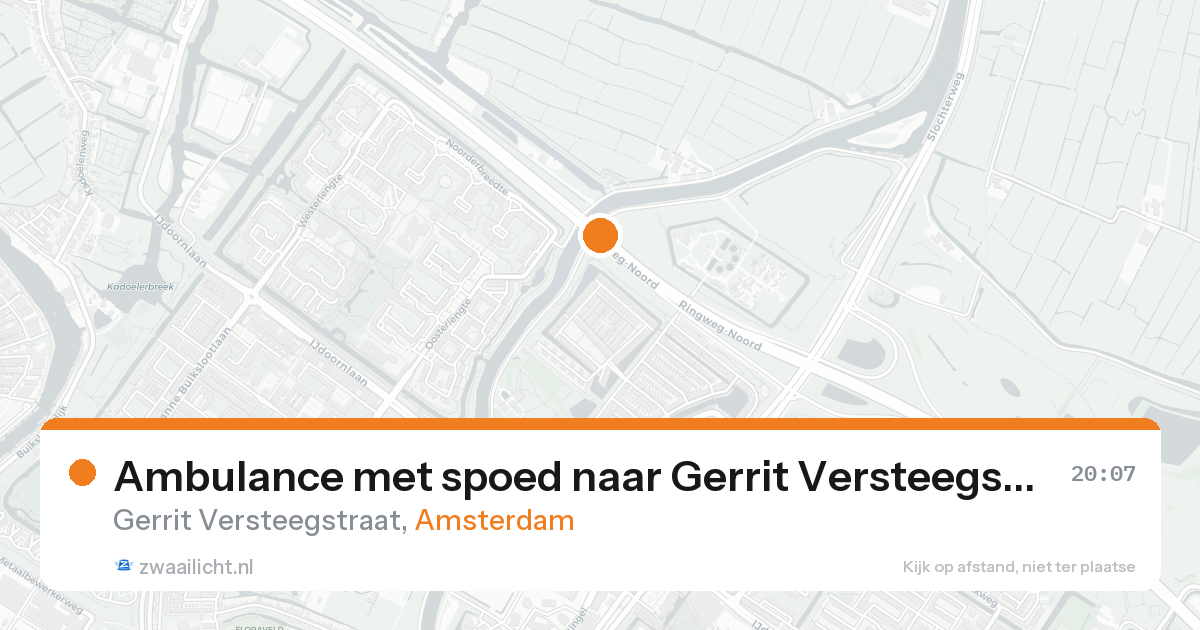 Ambulance met spoed naar Gerrit Versteegstraat in Amsterdam — 21 aug 2026