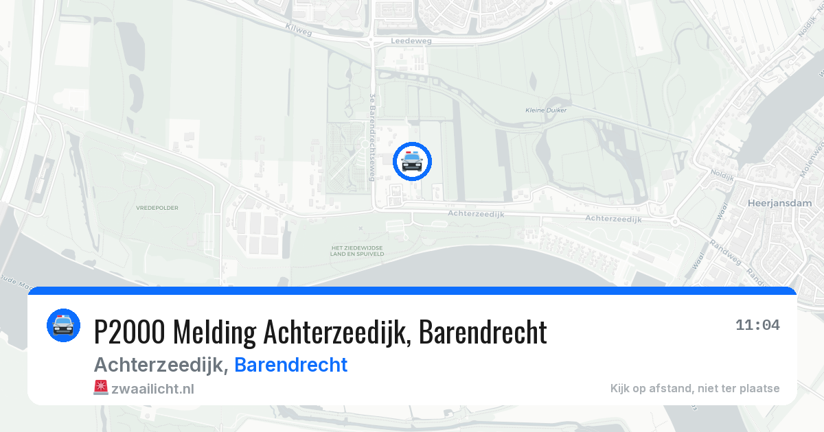 P2000 Melding Achterzeedijk, Barendrecht — 3 aug 2026