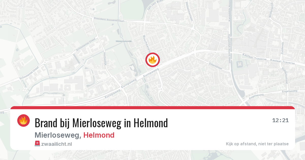 Brand bij Mierloseweg in Helmond — 2 aug 2026