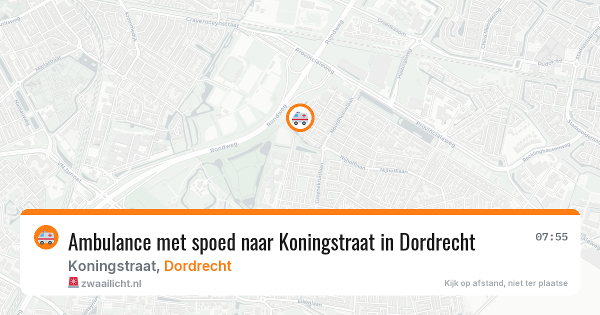 Ambulance met spoed naar Koningstraat in Dordrecht — 4 jul 2026