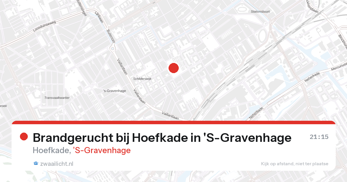 Brandgerucht bij Hoefkade in 'S-Gravenhage — 27 aug 2026